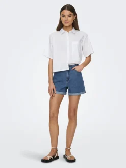 ONLVEGA Taille haute Regular Fit Short en denim