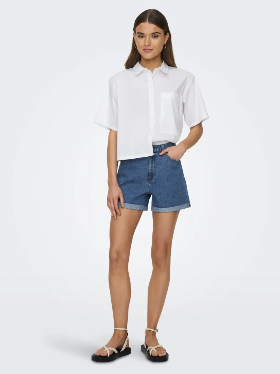 ONLVEGA Taille haute Regular Fit Short en denim