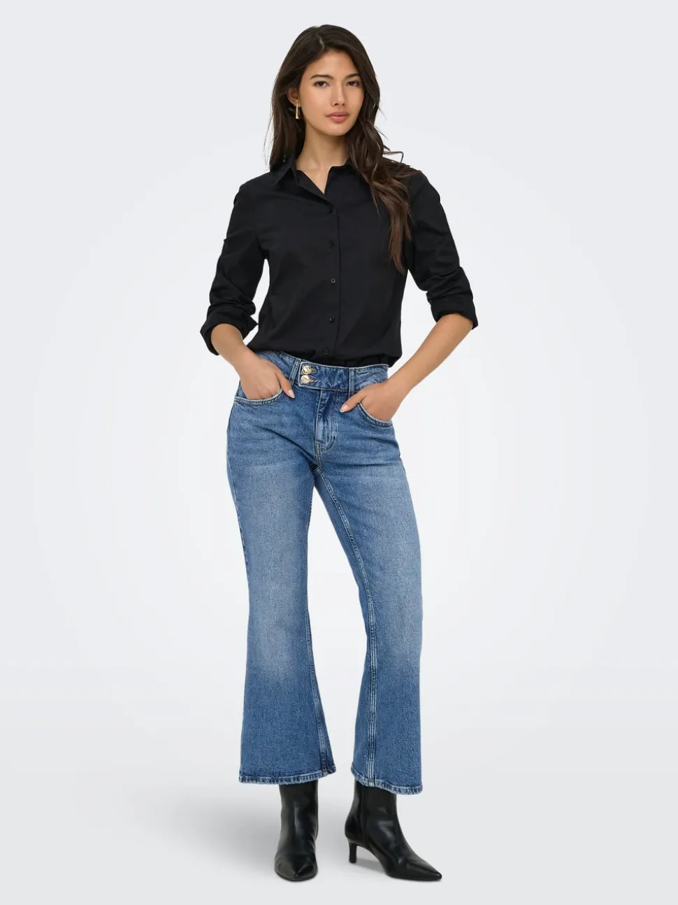 ONLVIOLET Taille haute Flared Fit Longueur cheville Jeans