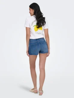 ONLWAUW Taille moyenne Regular Fit Short en denim