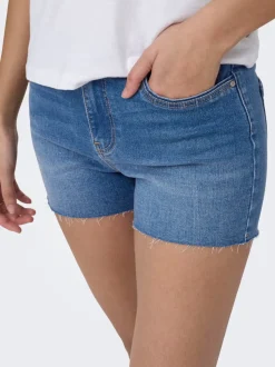 ONLWAUW Taille moyenne Regular Fit Short en denim