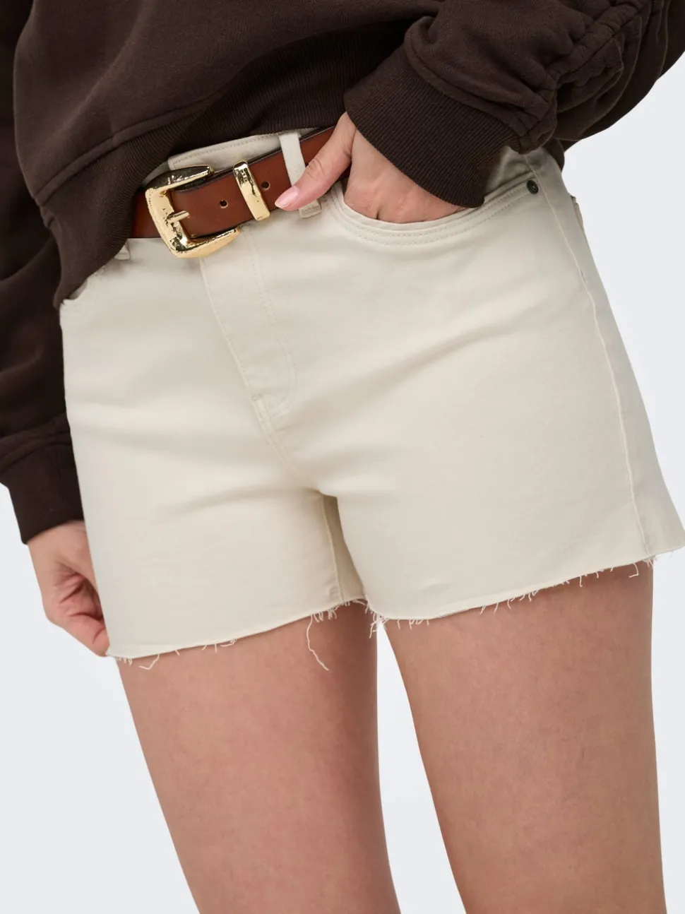 ONLWAUW Taille moyenne Regular Fit Short en denim