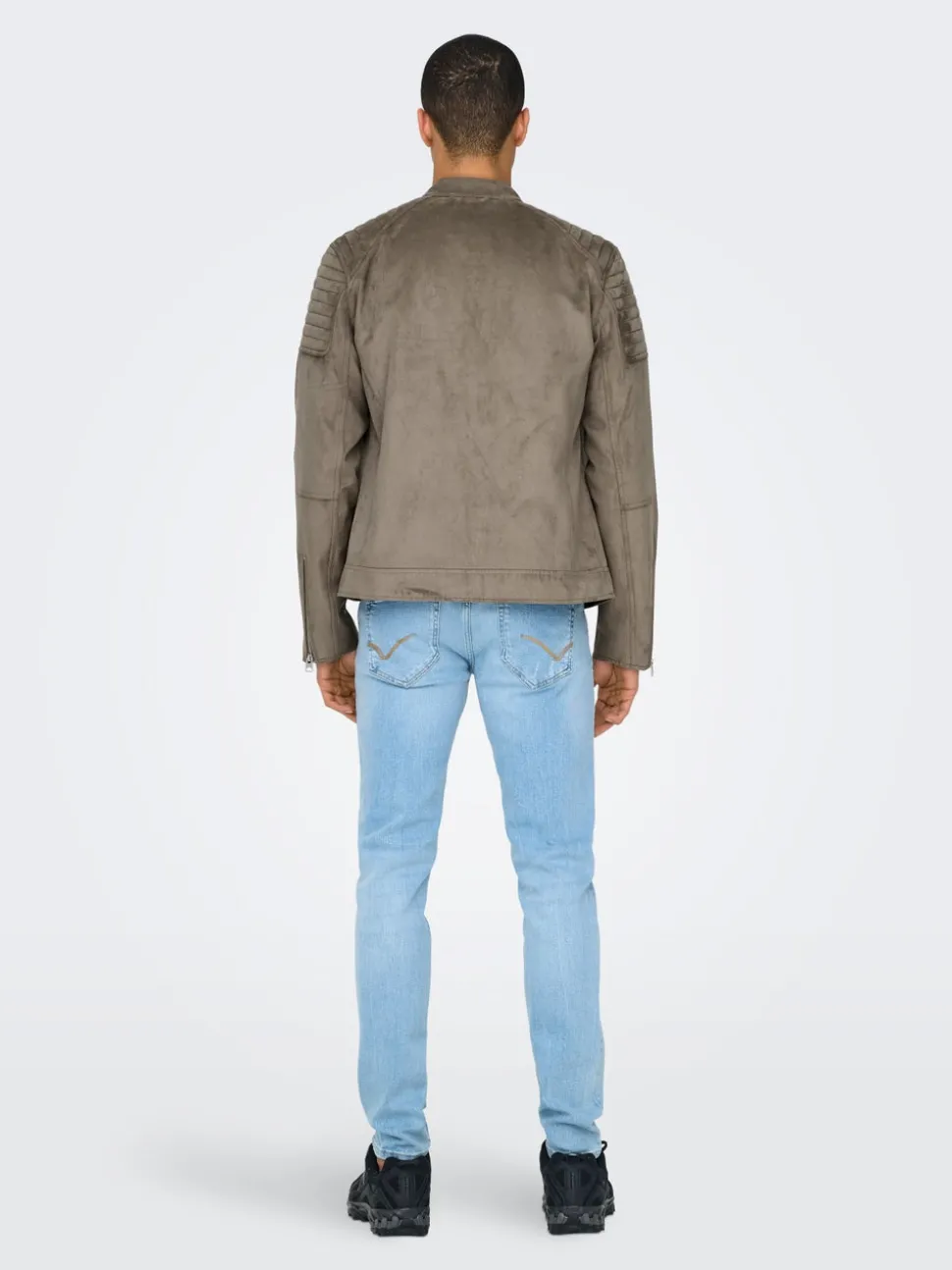 ONSGUS Veste en cuir synthétique