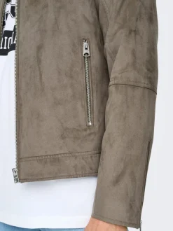 ONSGUS Veste en cuir synthétique