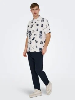 ONSLEO Tapered fit - Cropped Lin Pantalon chino