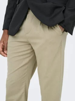 ONSLEO Tapered fit - Cropped Lin Pantalon chino