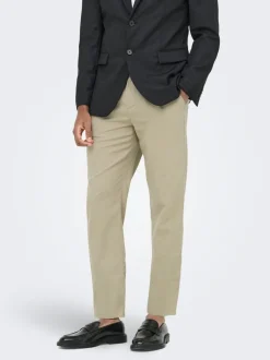 ONSLEO Tapered fit - Cropped Lin Pantalon chino
