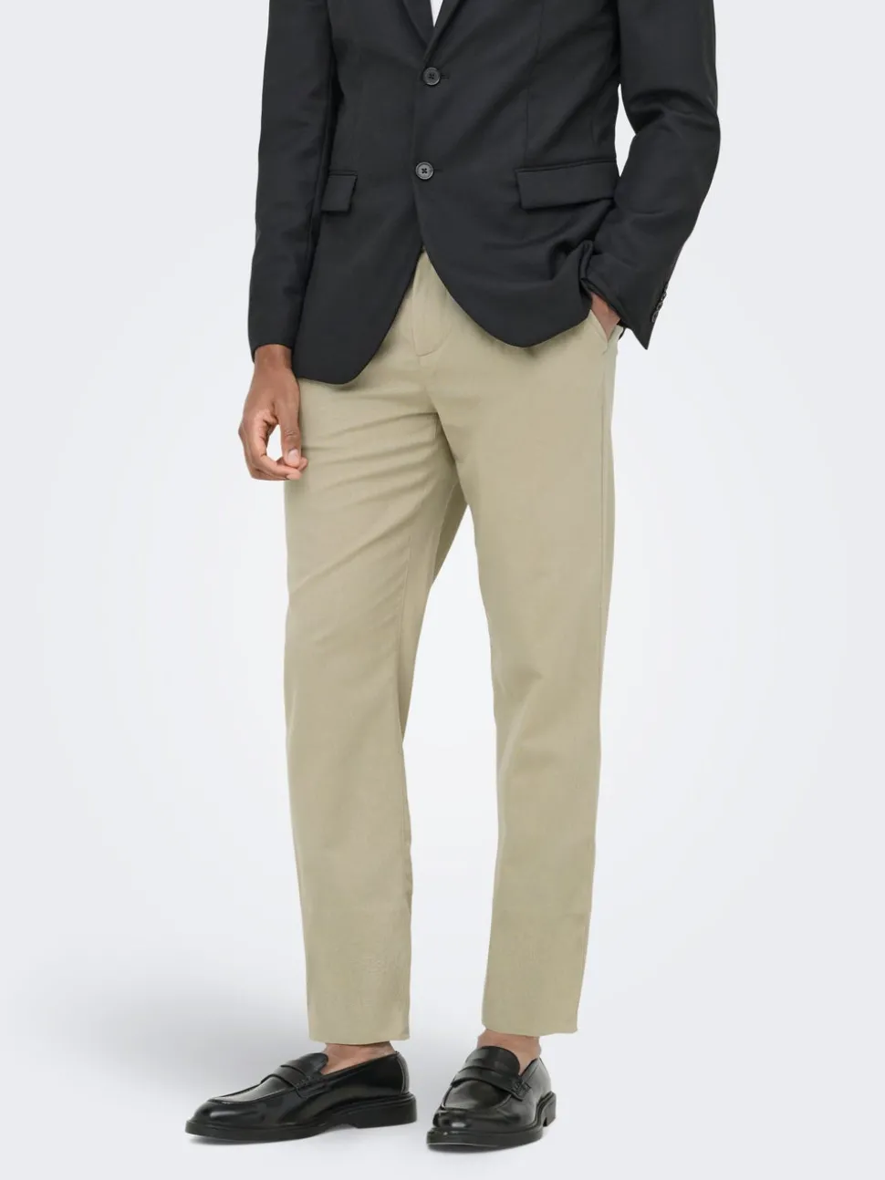 ONSLEO Tapered fit - Cropped Lin Pantalon chino