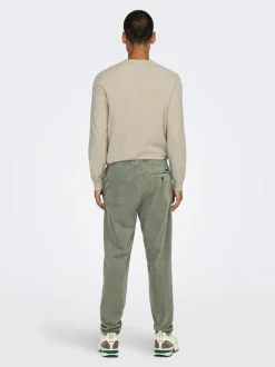 ONSLINUS Pantalon en velours côtelé coupe fuselée