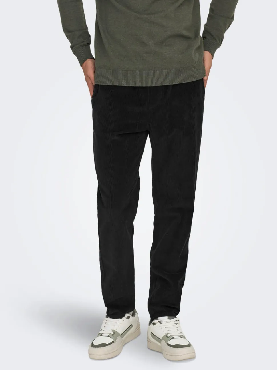 ONSLINUS Pantalon en velours côtelé coupe fuselée