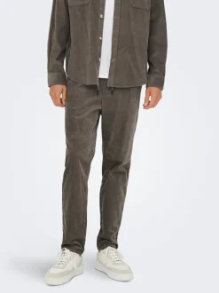 ONSLINUS Pantalon en velours côtelé coupe fuselée
