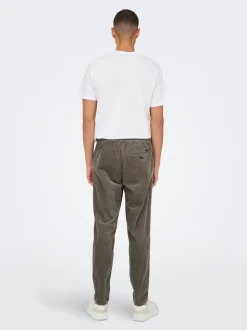 ONSLINUS Pantalon en velours côtelé coupe fuselée