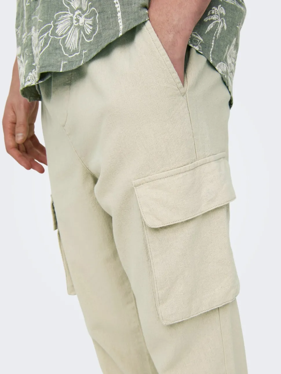 ONSLINUS Tapered Fit Lin Pantalon cargo