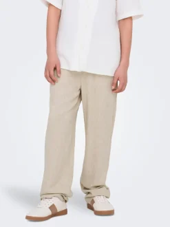 OSJSINUS Loose Fit Lin Pantalon