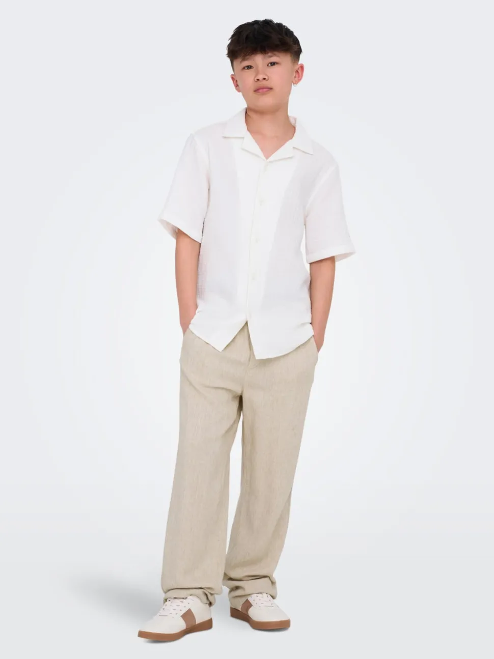OSJSINUS Loose Fit Lin Pantalon